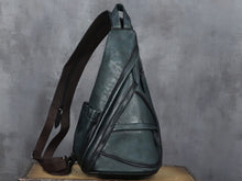 Load image into Gallery viewer, Retro Leather Sling Bag Casual Shoulder Crossbody Convertible Backpack

