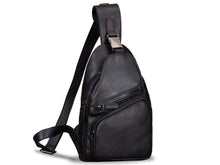 Load image into Gallery viewer, Leather Sling Bag Crossbody Purse Handmade Retro Shoulder Backpack
