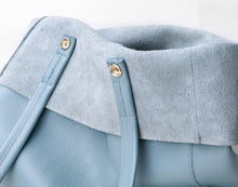 Load image into Gallery viewer, Sky Blue Leather Tote Bag Large Capacity Handbag

