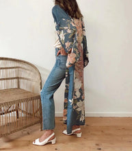 Load image into Gallery viewer, Boho Peacok Floral Print Kimono Robe Cover Up
