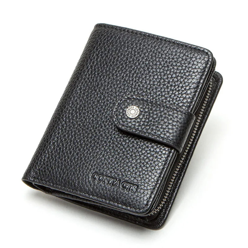 Personalized Wallet Genuine Leather Wallets Zipper Coin Purse Short Money Bag Quality trifold billfolds Small Card Holder Clutch