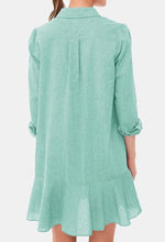 Load image into Gallery viewer, Simple Collar Buttons Down Ruffled Mini Dress
