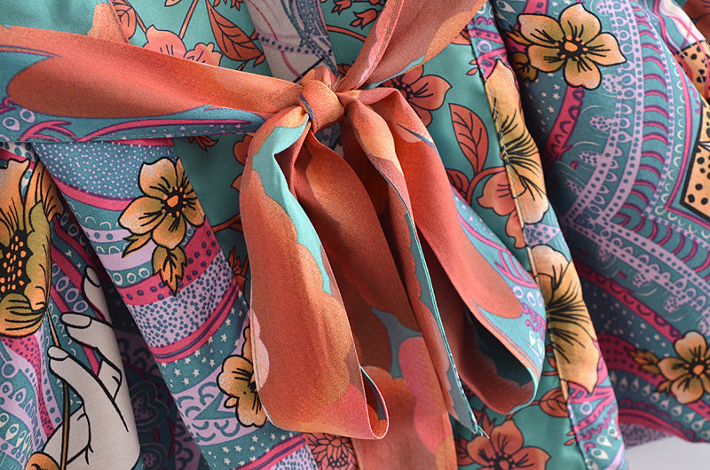 Boho Moon Light Kimono Robe Beach Cover up