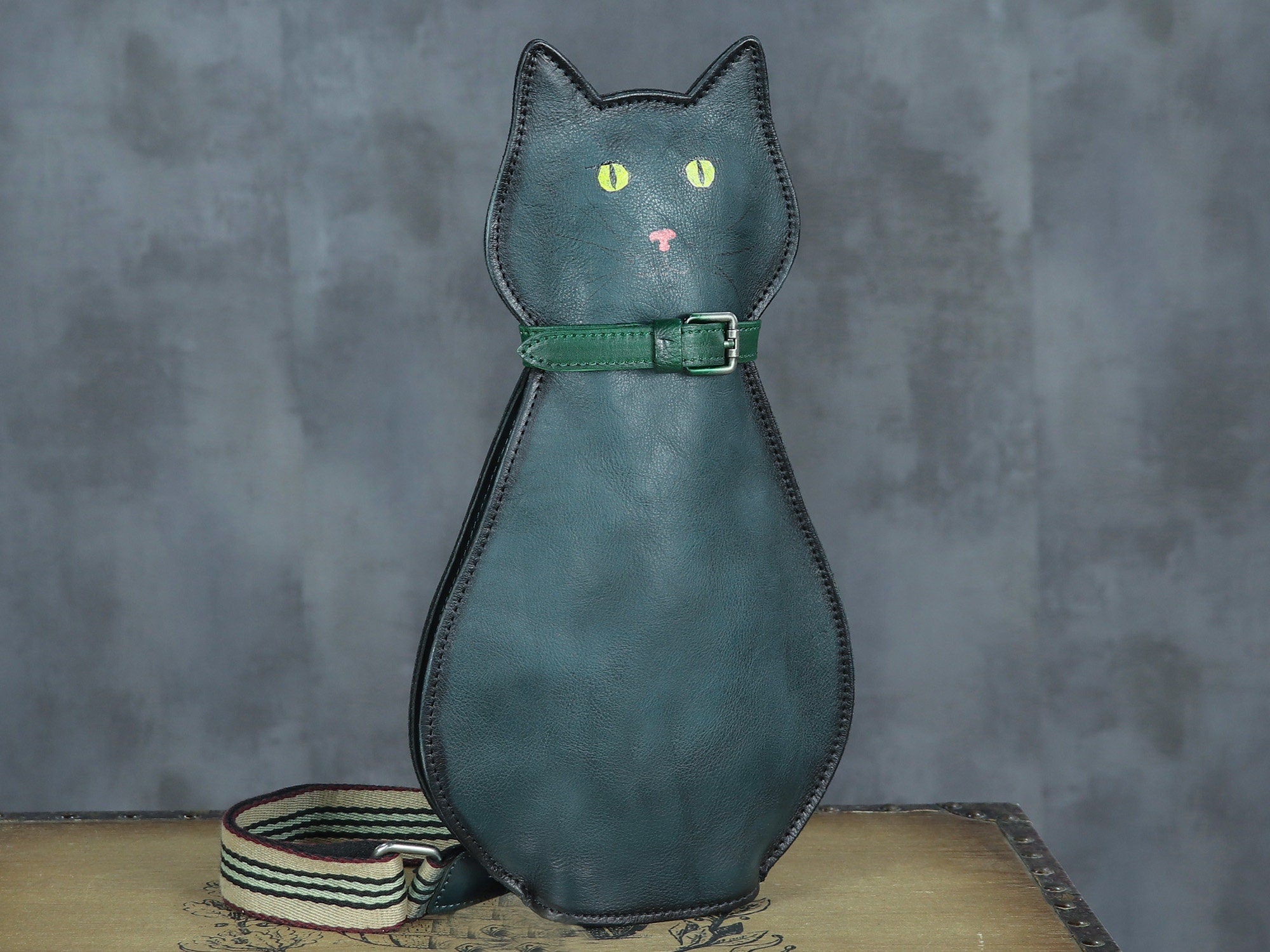 Lovely Cat Leather Sling Bag Crossbody Backpack