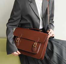 Load image into Gallery viewer, Black Classic Convertible Leather Backpack School Bag Satchel Briefcase Handbag
