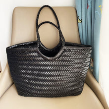 Load image into Gallery viewer, Handmade Woven Leather Basket Bag Handbag Tote Purse
