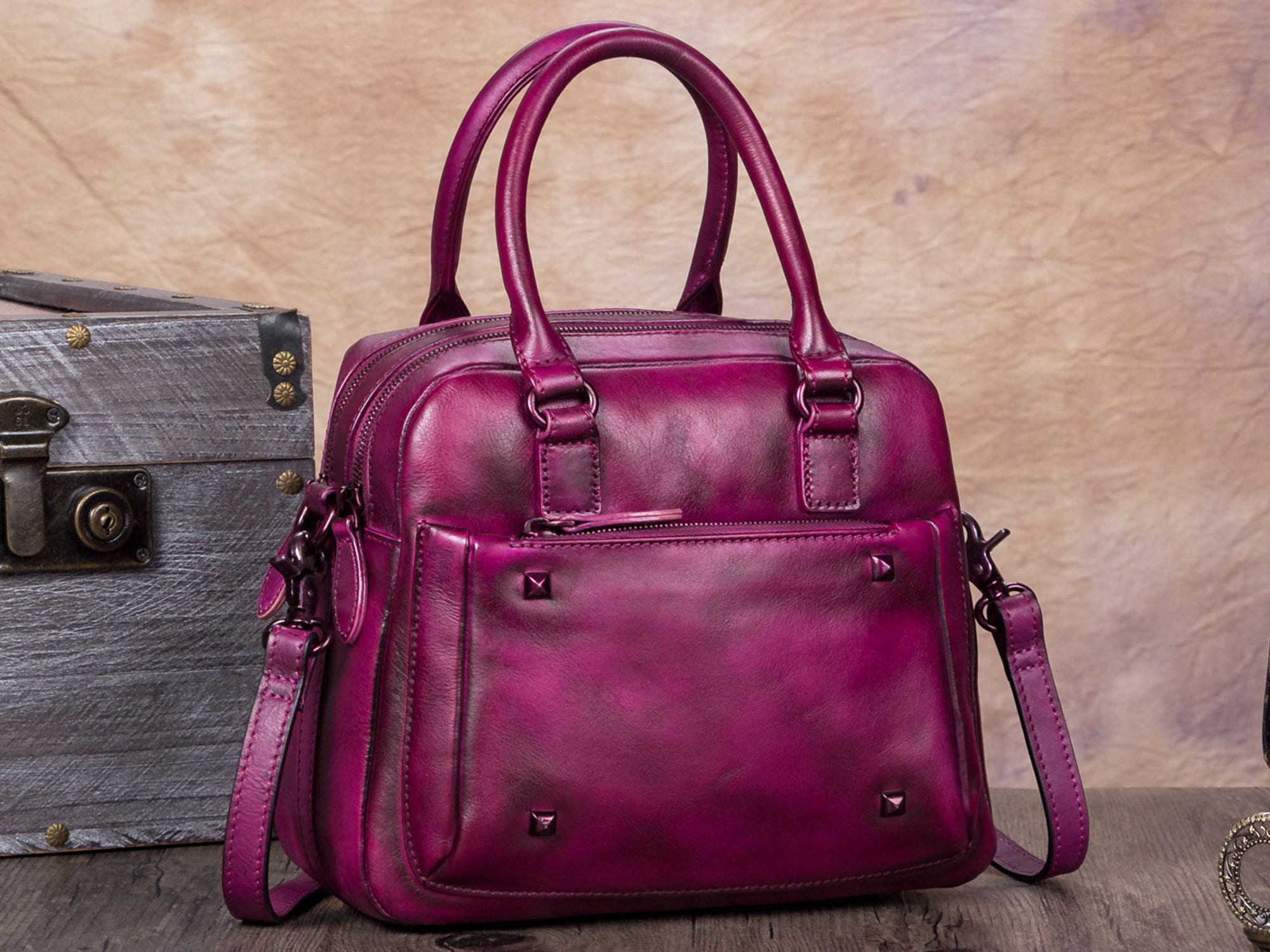 Vintage Handmade Crossbody Bag Purse Handbag