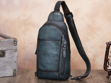 Load image into Gallery viewer, Full Grain Crossbody Chest Leather Sling Bag
