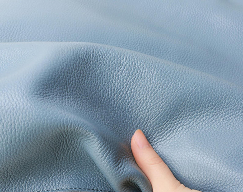 Sky Blue Leather Tote Bag Large Capacity Handbag