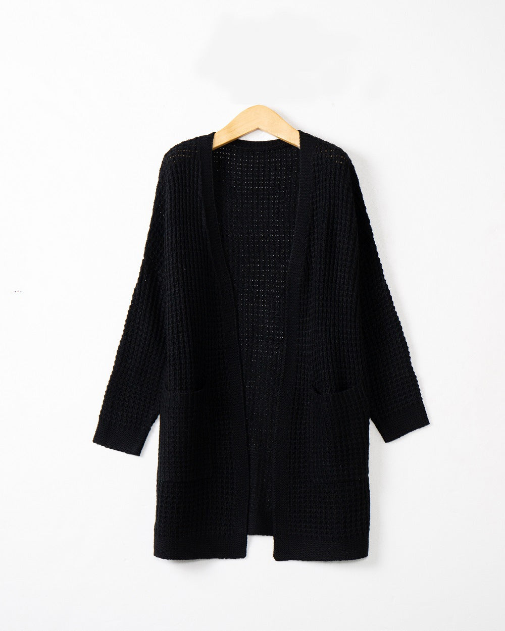 Casual Solid Pocket V Neck Top Sweater Cardigan