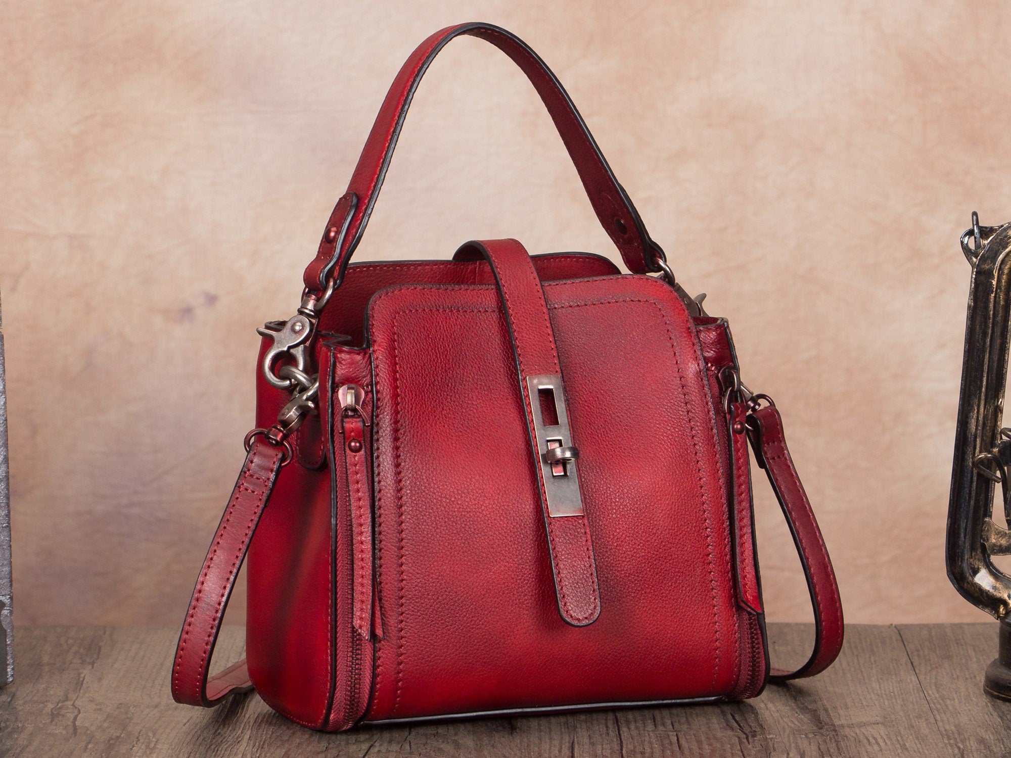 Handmade Vintage Crossbody Bag Leather Handbag