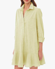 Load image into Gallery viewer, Simple Collar Buttons Down Ruffled Mini Dress
