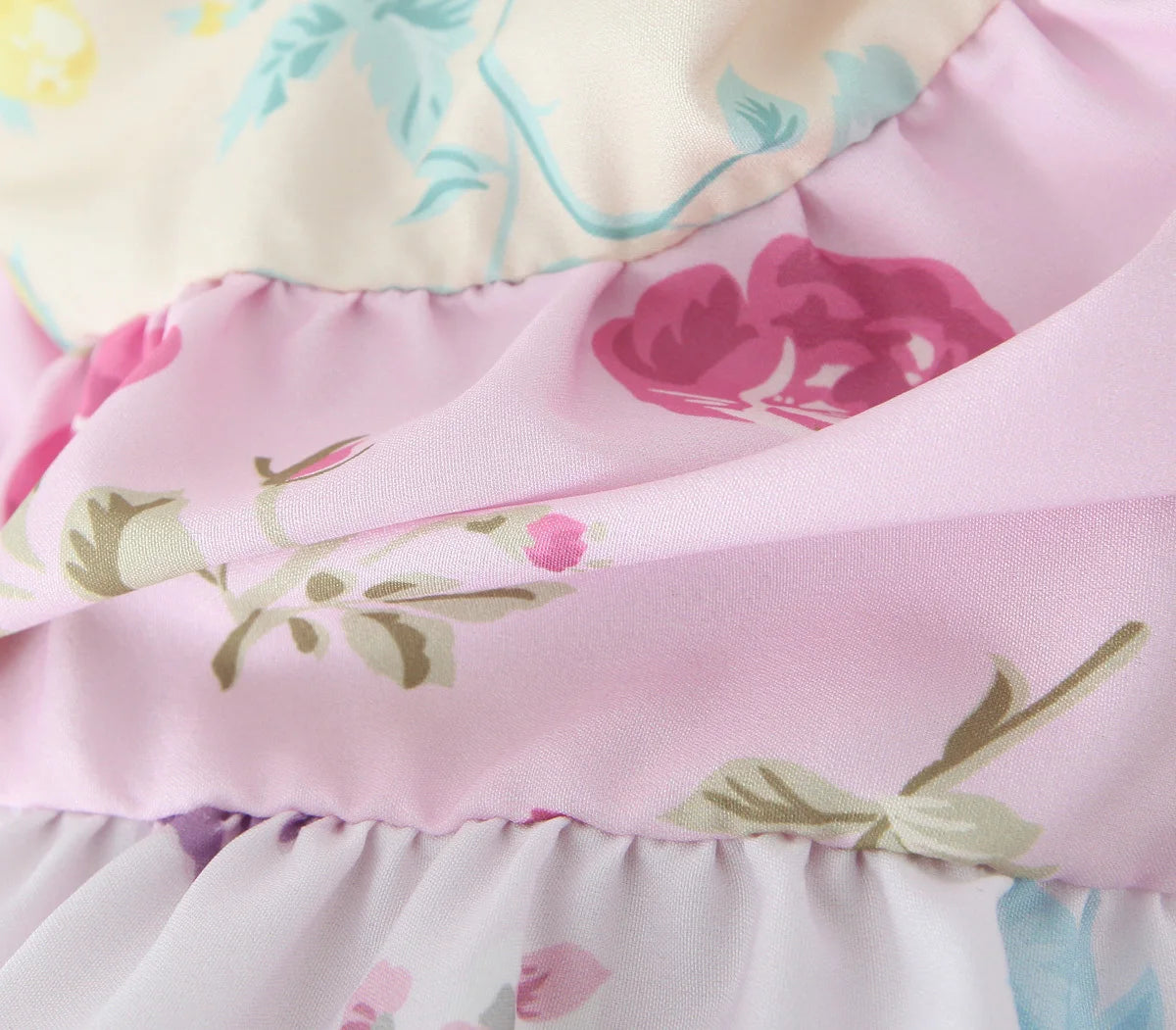 Colorblock Multi Floral Print Straps Mini Dress