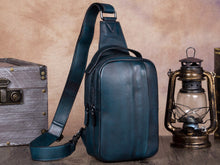 Load image into Gallery viewer, Vintage Leather Sling Bag Shoulder Crossbody Backpack
