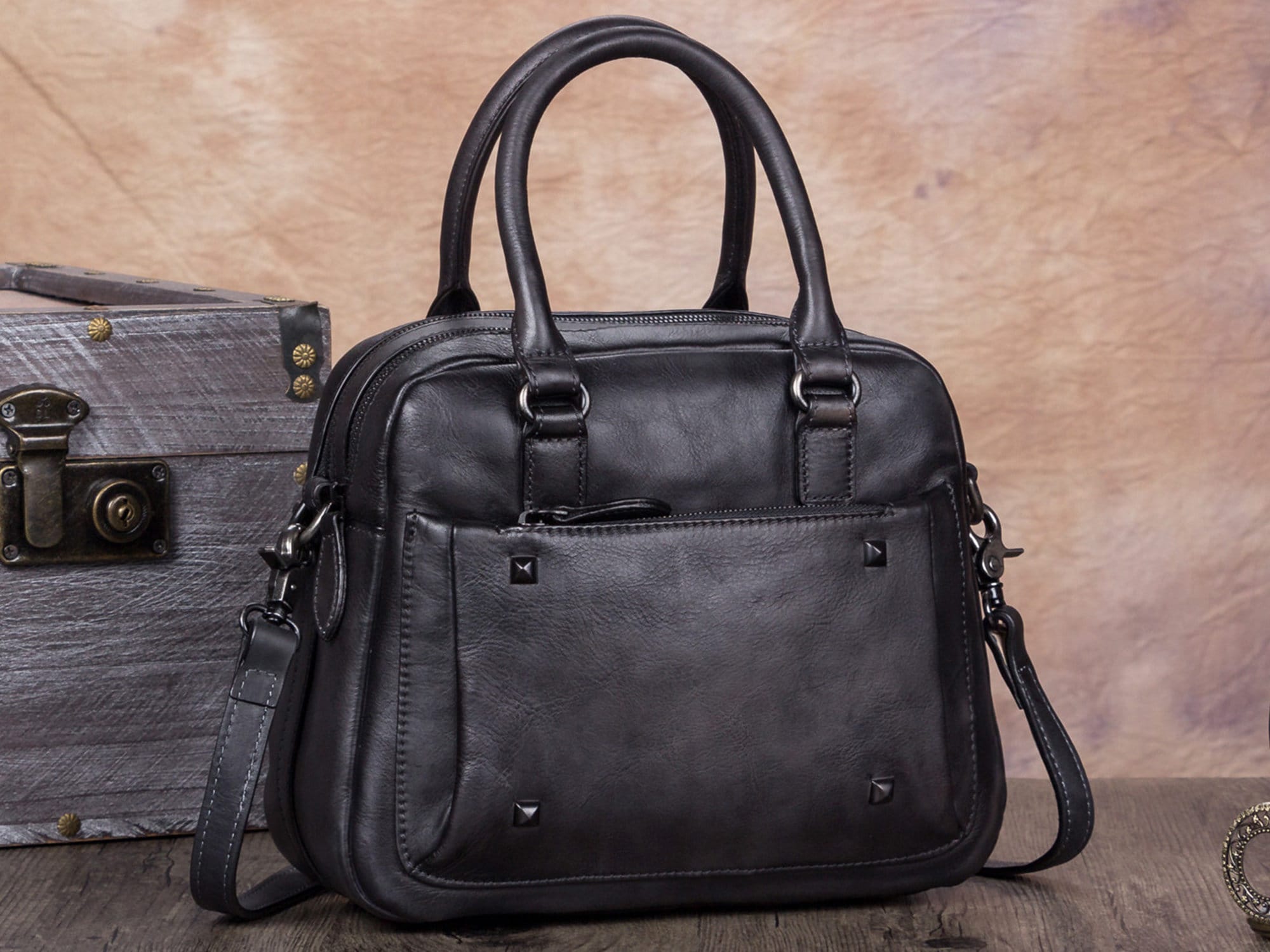 Vintage Handmade Crossbody Bag Purse Handbag