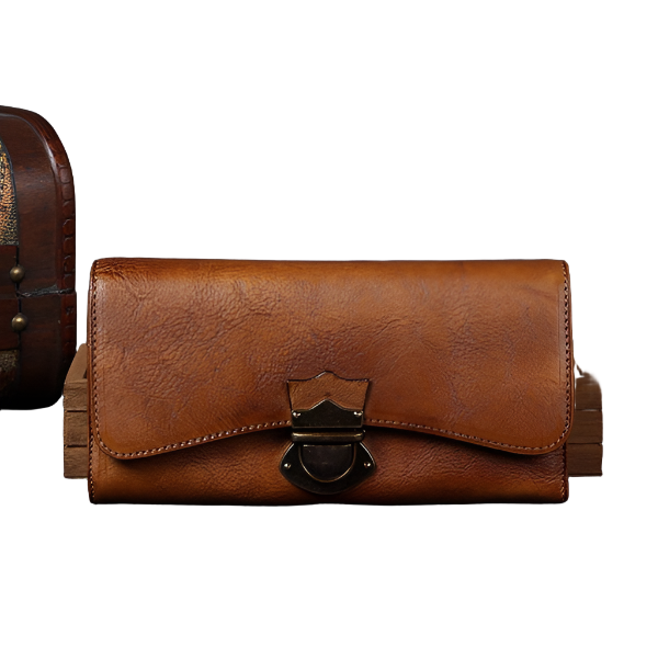 Women's Trifold Leather Long Wallet Purse Clutch