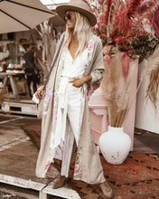 Load image into Gallery viewer, Boho Peacok Floral Print Kimono Robe Cover Up
