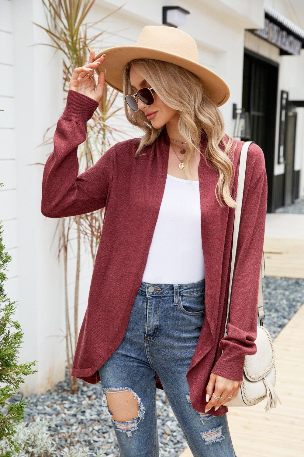 Long Sleeve Open Front Duster Cardigan