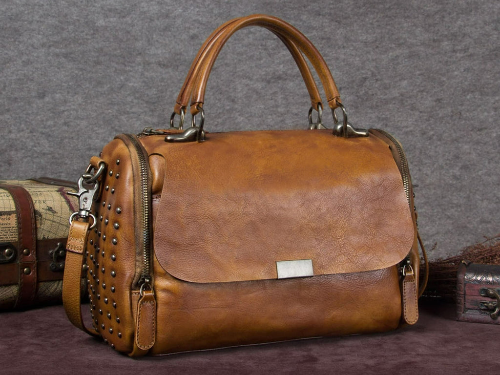 Women Leather Satchel Bag Vintage Handmade Shoulder Crossbody Handbag