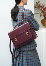 Load image into Gallery viewer, Black Classic Convertible Leather Backpack School Bag Satchel Briefcase Handbag
