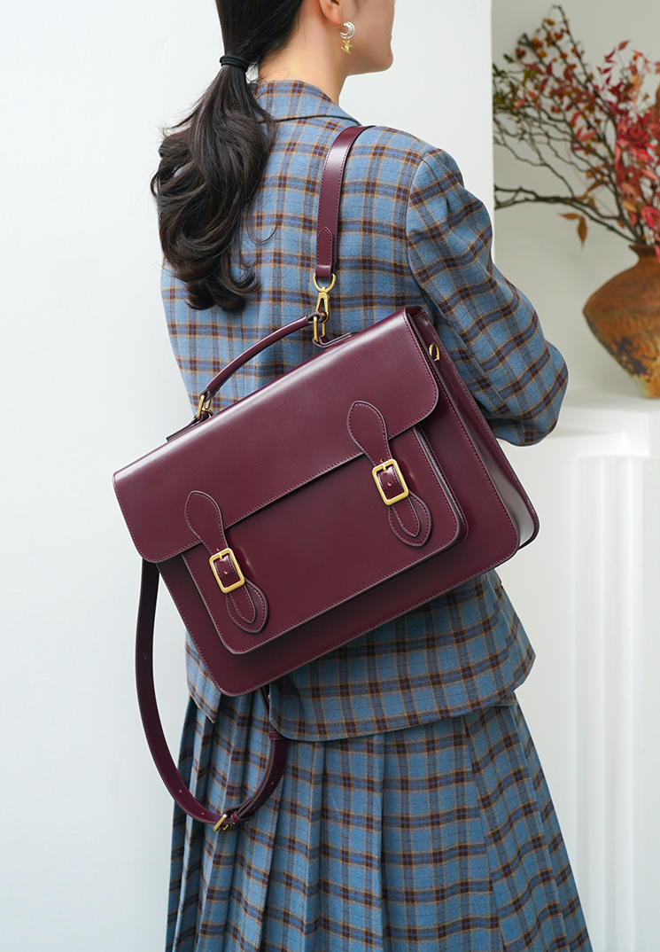 Classic Convertible Leather Backpack School Bag Satchel Briefcase Handbag