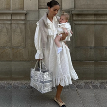 Load image into Gallery viewer, Loose White Cotton Frill Lace Dress
