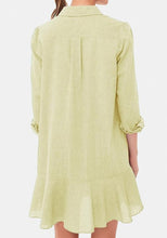 Load image into Gallery viewer, Simple Collar Buttons Down Ruffled Mini Dress
