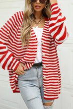 Load image into Gallery viewer, Long Sleeves Stripped V-neck Cardigan

