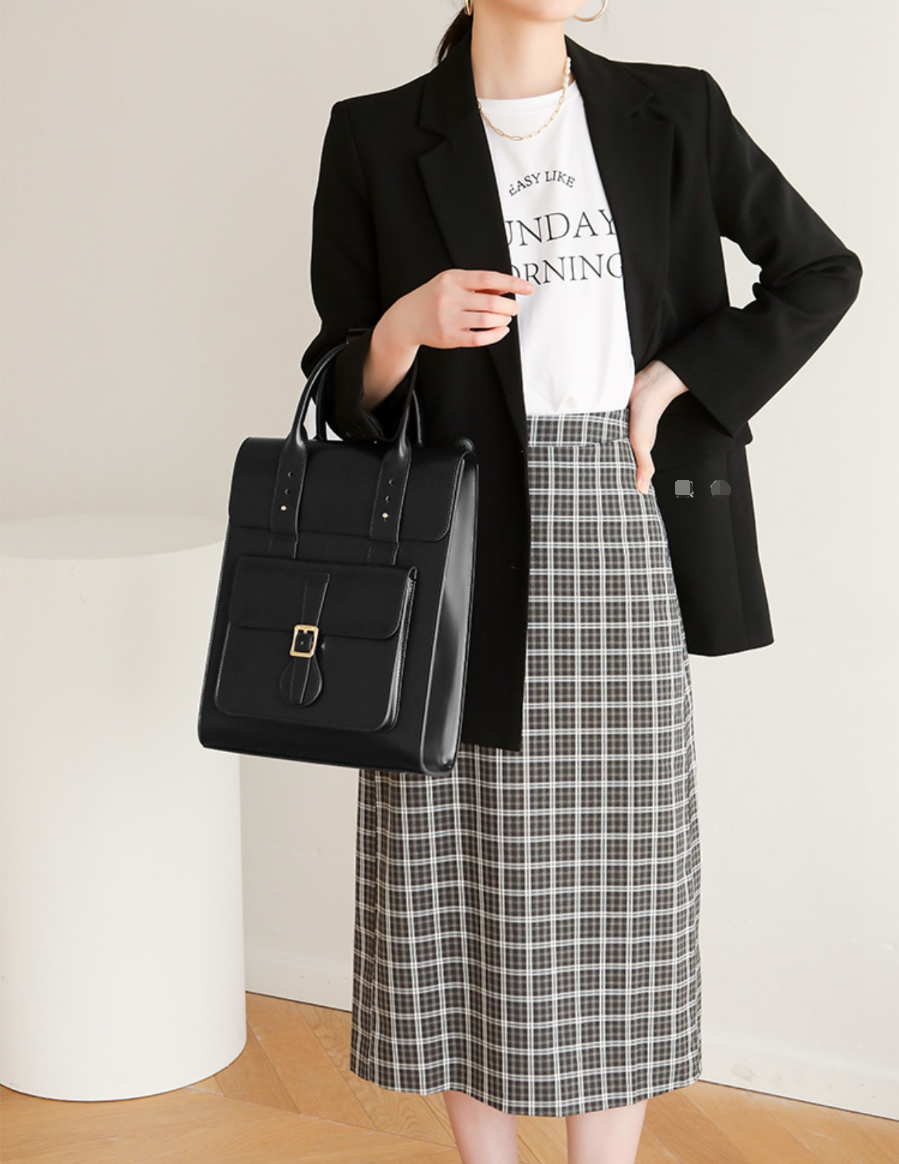 Large Laptop Briefcase Leather Backpack