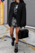 Load image into Gallery viewer, Chunky Oversized Cable Knit Baggy Sleeve Cardigan
