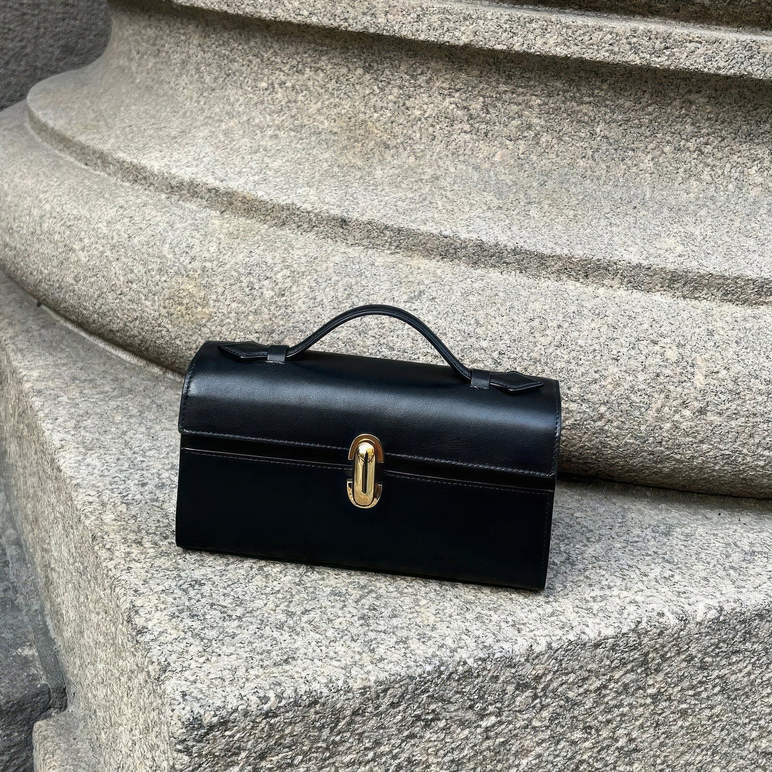 Elegant Luxury Leather Clutch Small Handbag Top leather Evening Handle Bag