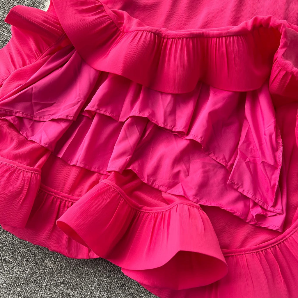 Elegant Bell Sleeves Loose Midi Dress