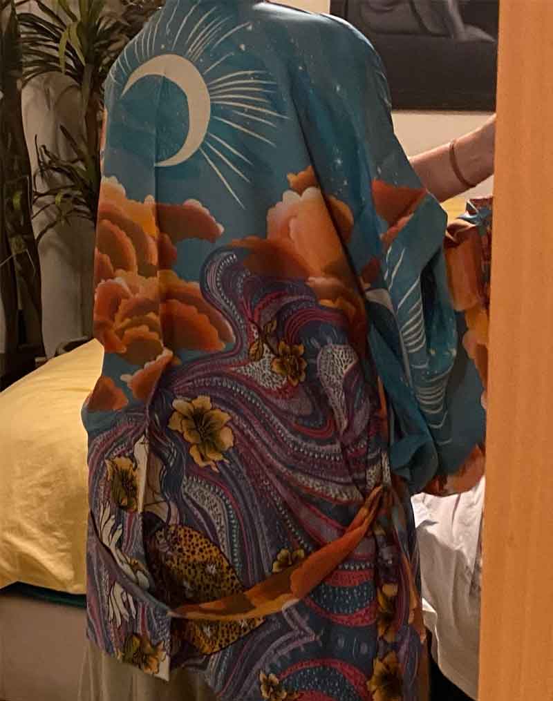 Boho Moon Light Kimono Robe Beach Cover up