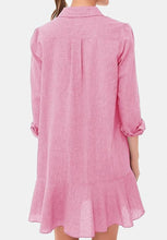Load image into Gallery viewer, Simple Collar Buttons Down Ruffled Mini Dress
