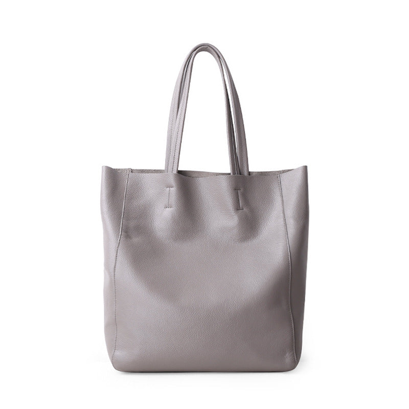 Simple Leather Handbag Full Grain Leather Best Tote Bag For Ladies