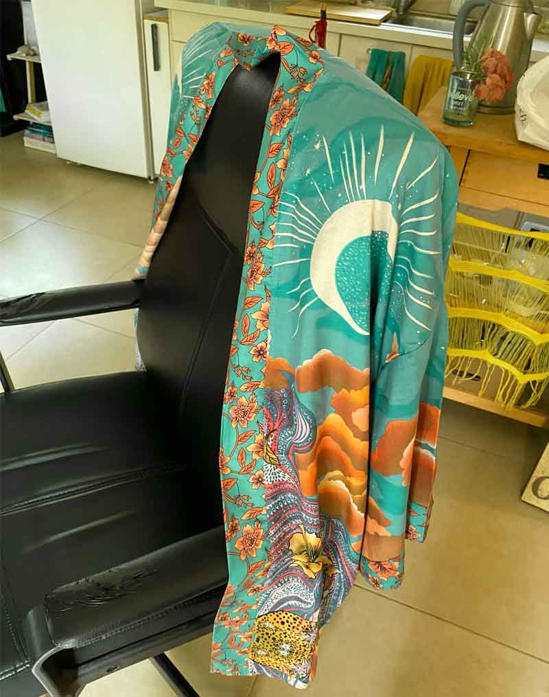 Boho Moon Light Kimono Robe Beach Cover up