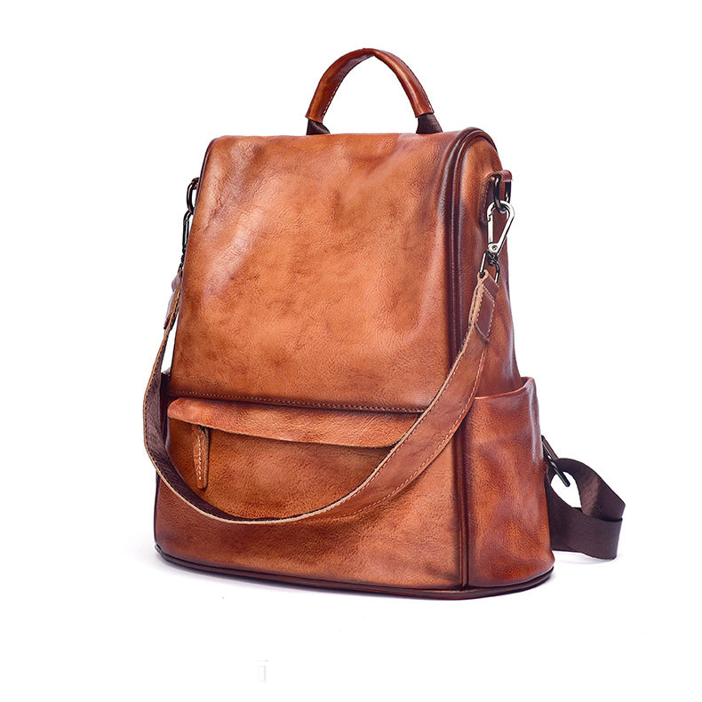 Leather Backpack for women Laptop Bag Large Capacity School Business Travel Daypack