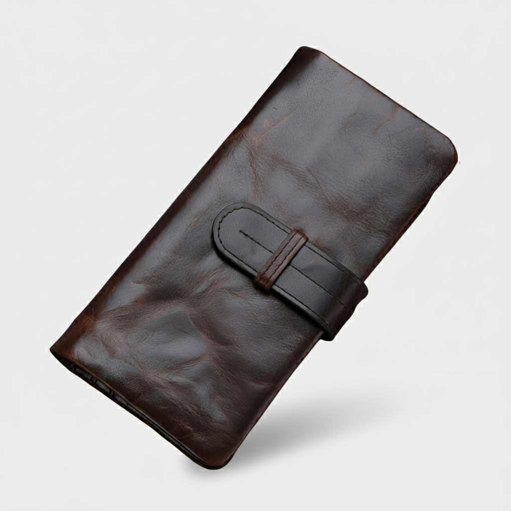 Retro Full Grain Leather Long Purse/Wallet