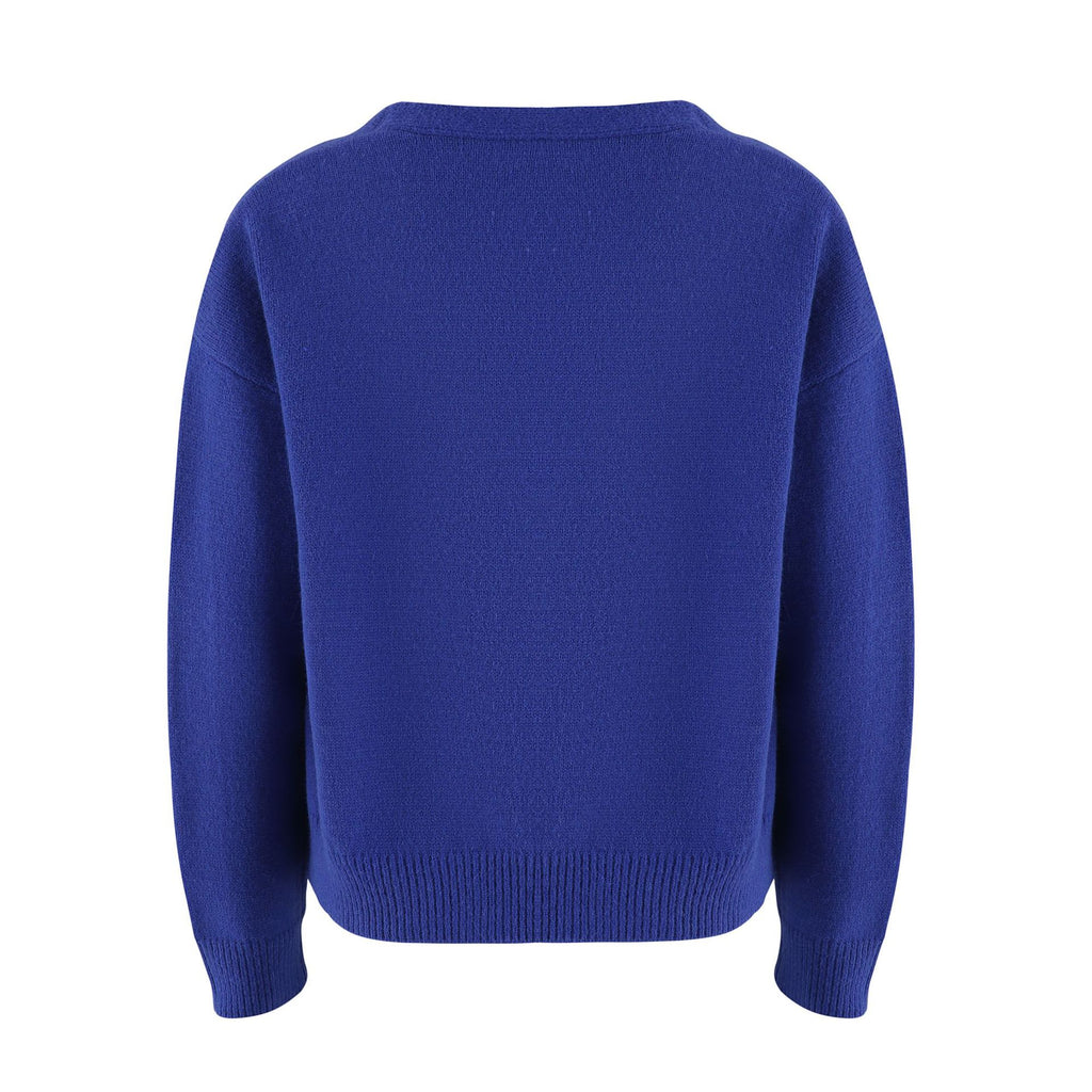 Button Up Daisy Embroidery V-neck Sweater Cardigan