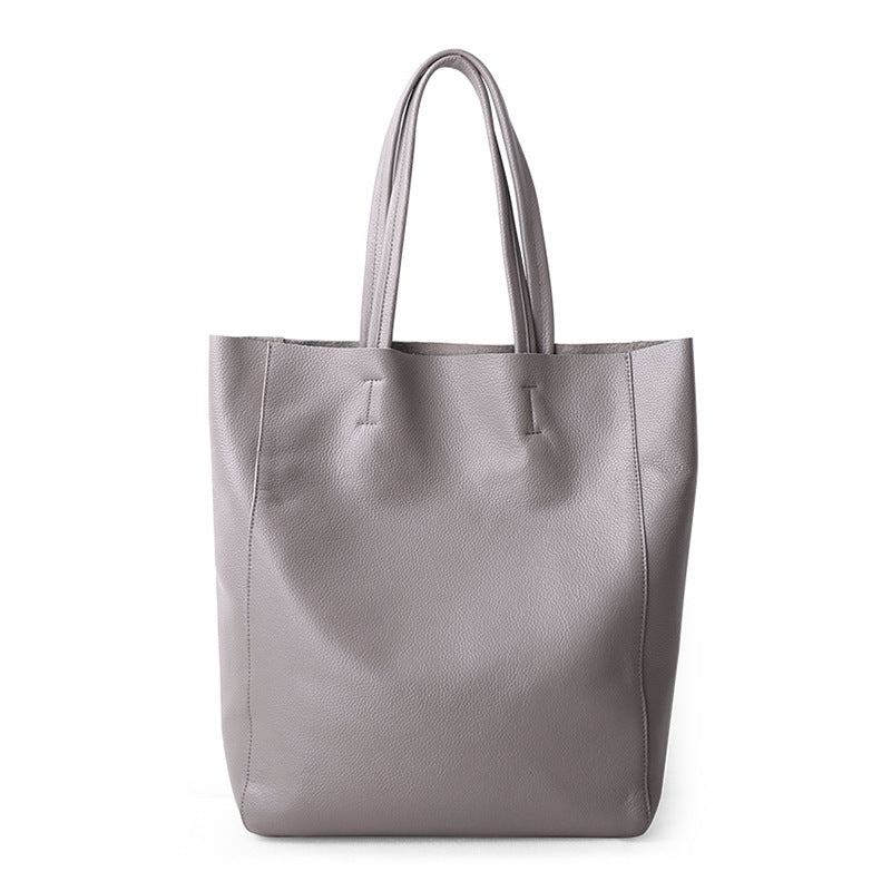 Simple Leather Handbag Full Grain Leather Best Tote Bag For Ladies