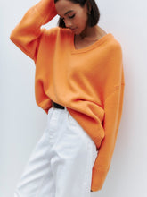 Load image into Gallery viewer, V Neck Long Sleeve Loose Knit Sweater
