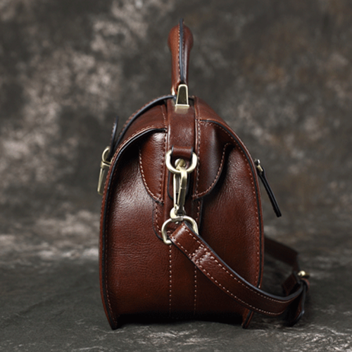 Small Leather Bag Doctor Bag Handbag Purse for Women