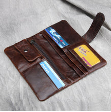Load image into Gallery viewer, Retro Full Grain Leather Long Purse/Wallet

