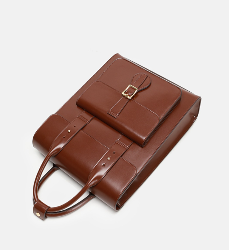 Large Laptop Briefcase Leather Backpack