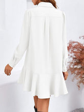 Load image into Gallery viewer, Simple Collar Buttons Down Ruffled Mini Dress
