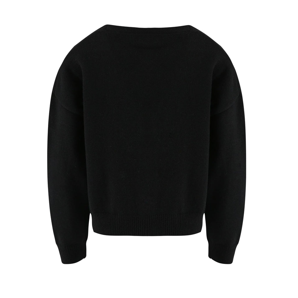 Button Up Daisy Embroidery V-neck Sweater Cardigan