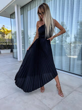 Load image into Gallery viewer, One Shoulder Asymmetrical Pleated Midi Dress
