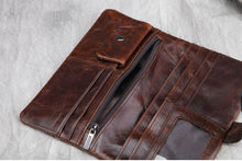 Load image into Gallery viewer, Retro Full Grain Leather Long Purse/Wallet
