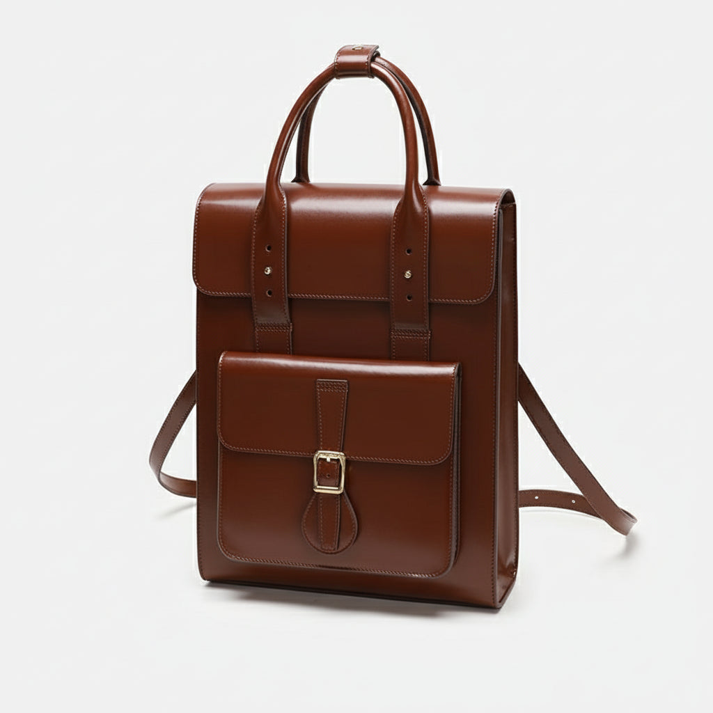 Large Laptop Briefcase Leather Backpack