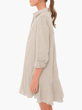 Load image into Gallery viewer, Simple Collar Buttons Down Ruffled Mini Dress
